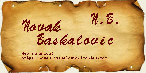 Novak Baškalović vizit kartica